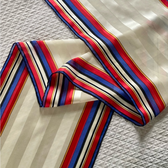 Vintage ECHO striped, long silk scarf - Picture 2 of 9
